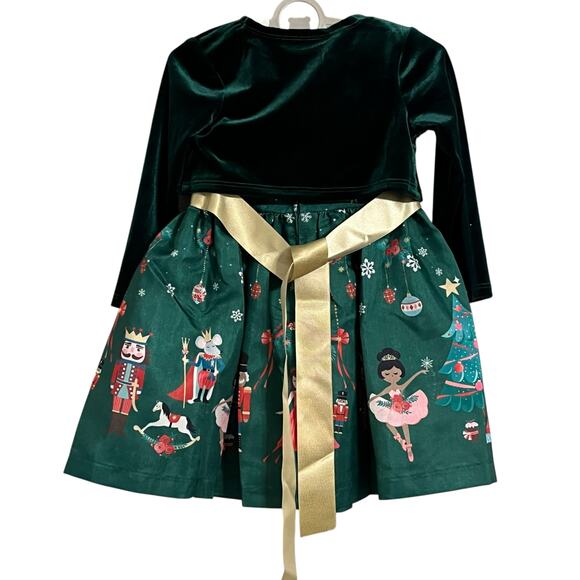 Bonnie Baby Nutcracker Print Christmas Holiday Party Dress Sweater 2 Pieces - Picture 5 of 8